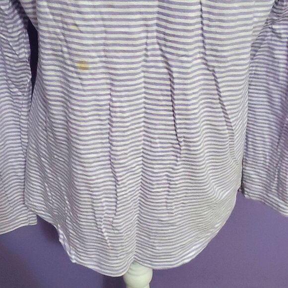 Old Navy Everyday White & Lavender Stripes Soft Long Sleeve Tee - Picture 3 of 8